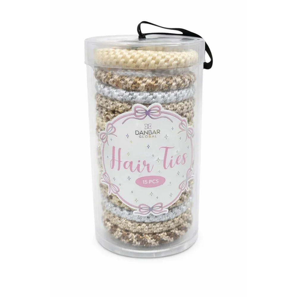 Danbar Global Hair Ties 15‎ Pack Neutral Colors Braided Elastics